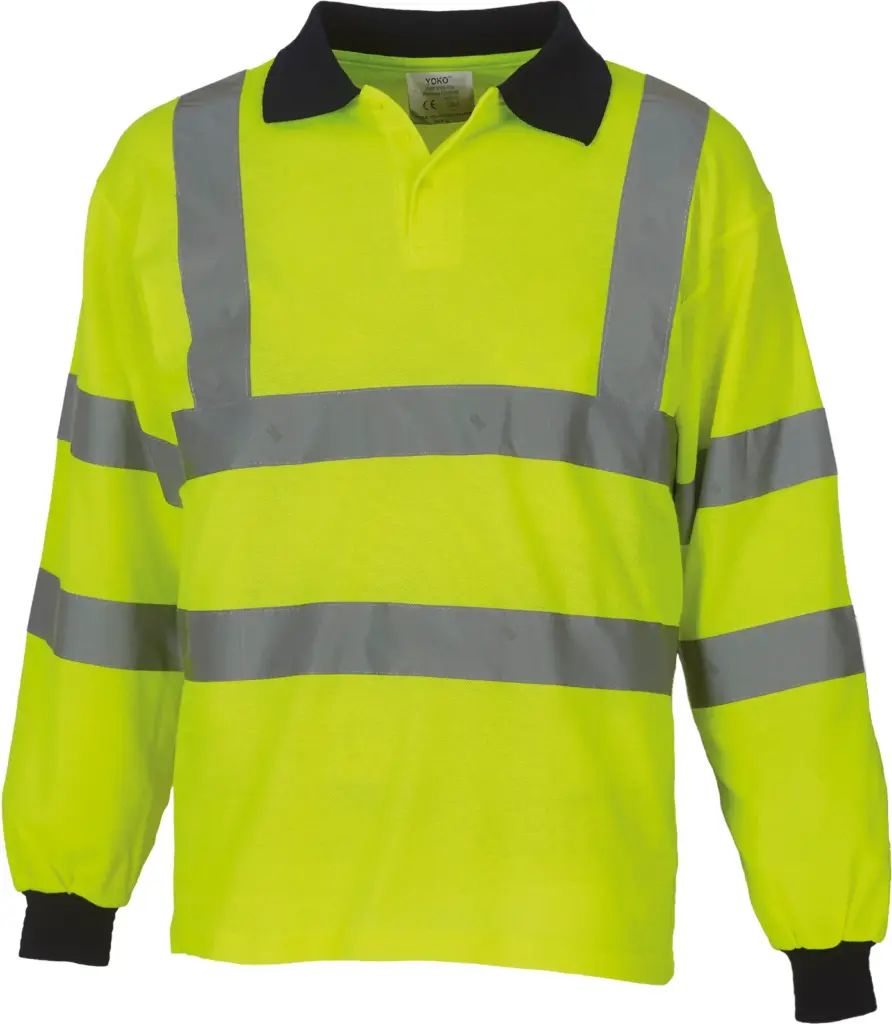 PS_YHVJ310_HIVISYELLOW - Hidalgo-werbeartikel High Visibility polo lange mouwen, hi vis yellow — productfoto 4
