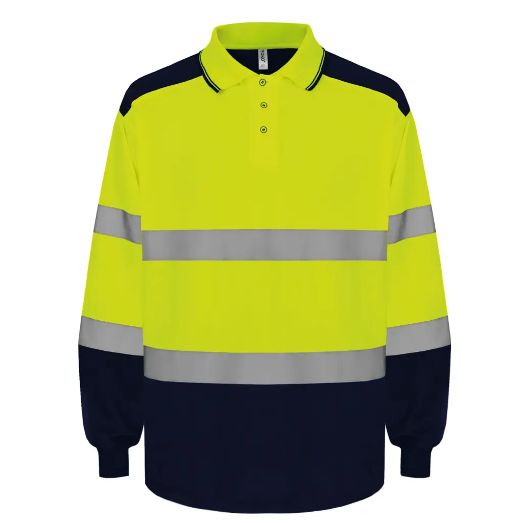 Hi-Vis Polo Langarm YHVJ330 bedrucken atmungsaktiv S-3XL — Produktfoto 5