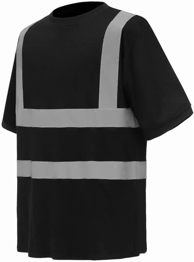PS_YHVJ410-FS_BLACK - Hidalgo-werbeartikel Veiligheids T-shirt met korte mouwen, black — productfoto 2