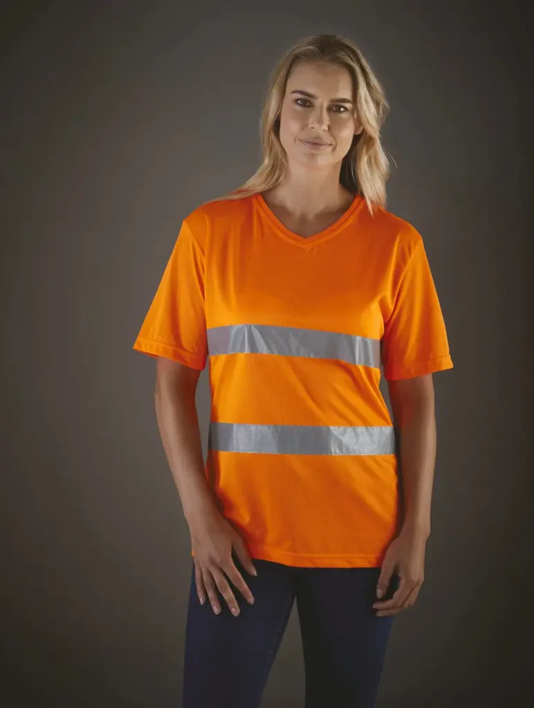 Top Cool - Hi-Vis T-shirt V-hals — productfoto 3