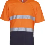 Top Cool - Hi-Vis T-shirt V-hals, hi vis orange / navy — productfoto 6