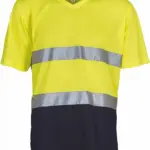 Top Cool - Hi-Vis T-shirt V-hals, hi vis yellow / navy — productfoto 8