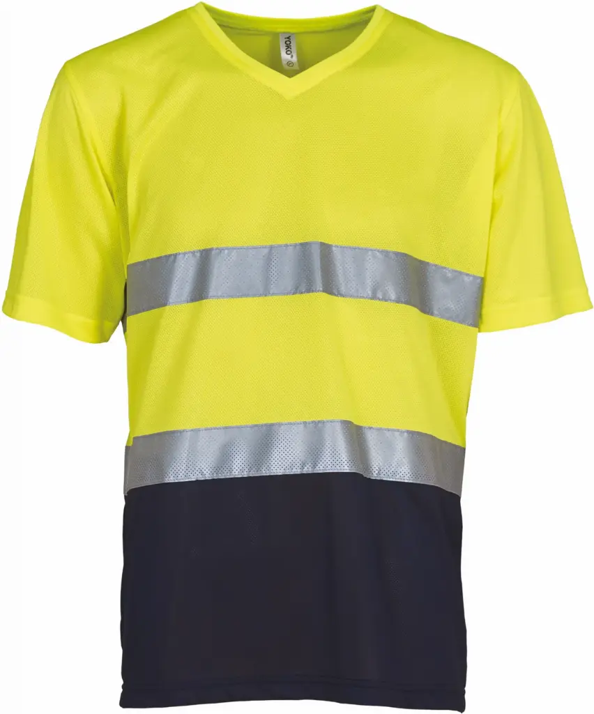 Top Cool - Hi-Vis T-shirt V-hals, hi vis yellow / navy — productfoto 8