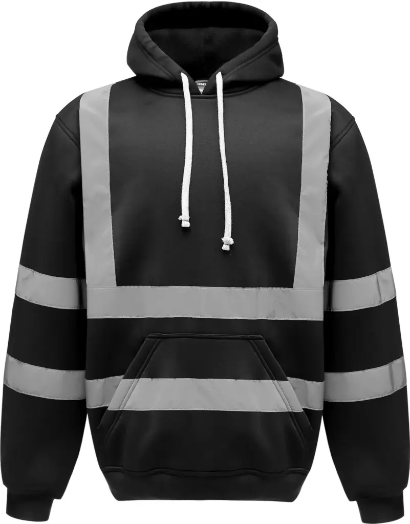 Hi-Vis sweater met capuchon, black — productfoto 5