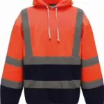 Hi-Vis sweater met capuchon, hi vis orange / navy — productfoto 7