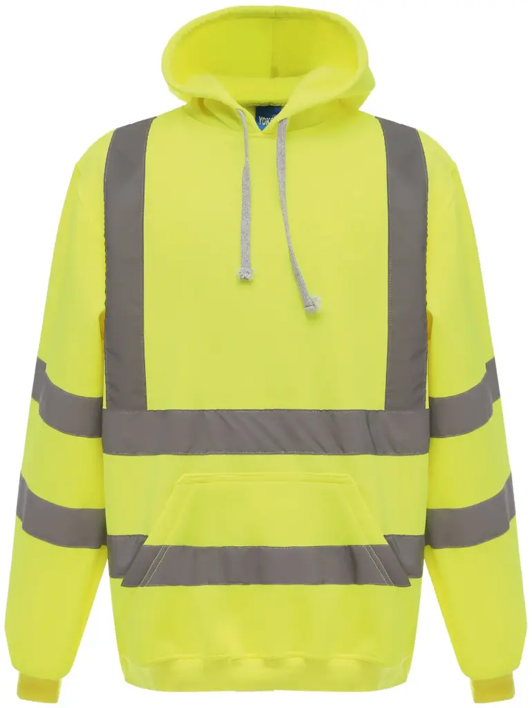 Hi-Vis sweater met capuchon, hi vis yellow — productfoto 8