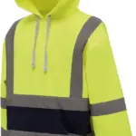 Hi-Vis sweater met capuchon, hi vis yellow / navy — productfoto 9