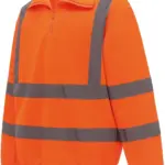 Veiligheidsweater met 1/4 rits, hi vis orange — productfoto 4