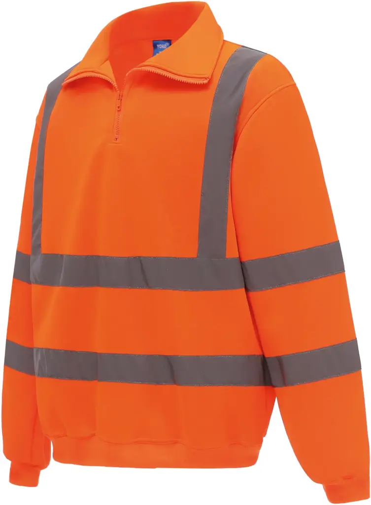 PS_YHVK06-FS_HIVISORANGE - Hidalgo-werbeartikel Veiligheidsweater met 1/4 rits, hi vis orange — productfoto 4