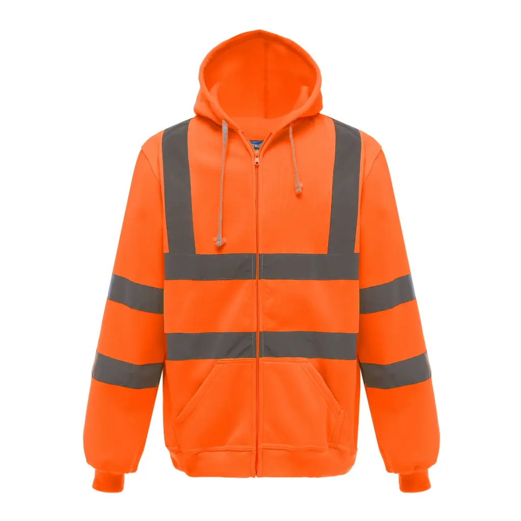 Veiligheidssweatervest met capuchon, hi vis orange — productfoto 6
