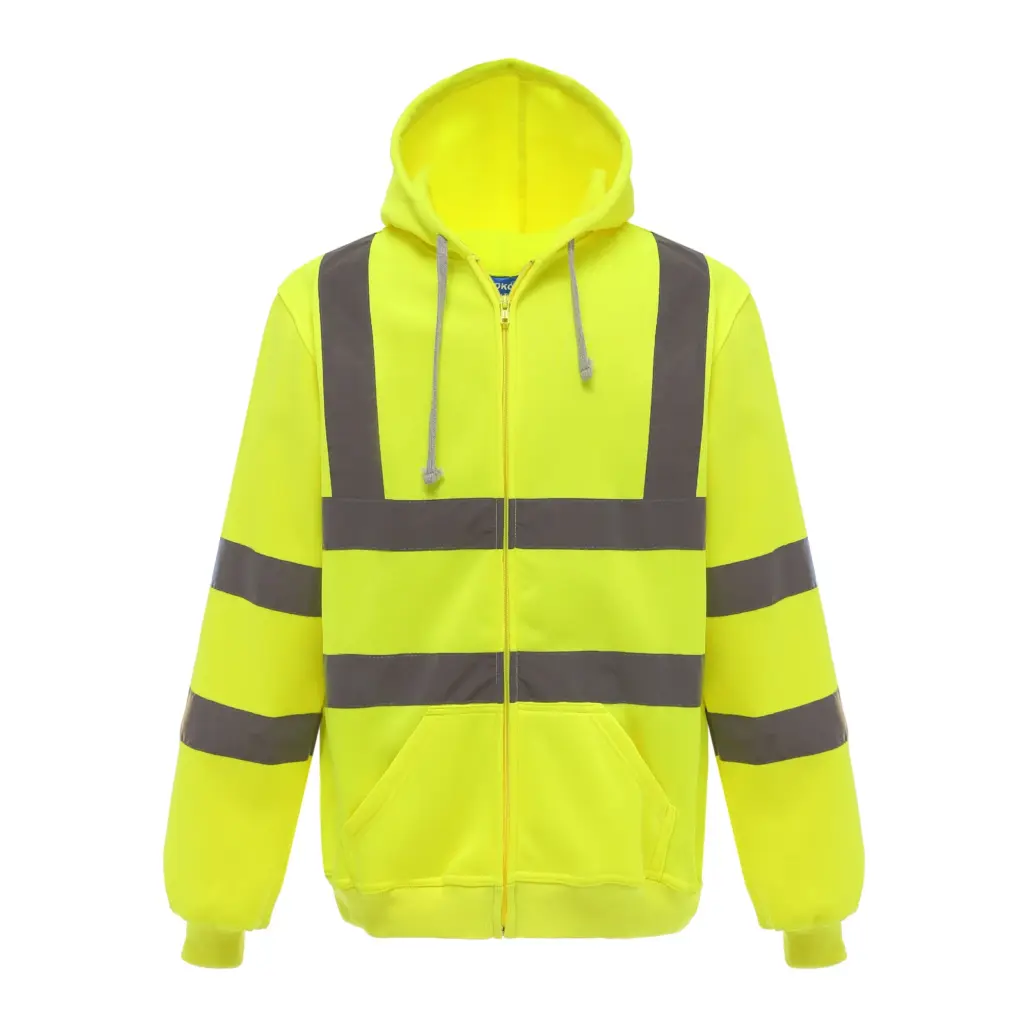 Veiligheidssweatervest met capuchon, hi vis yellow — productfoto 7