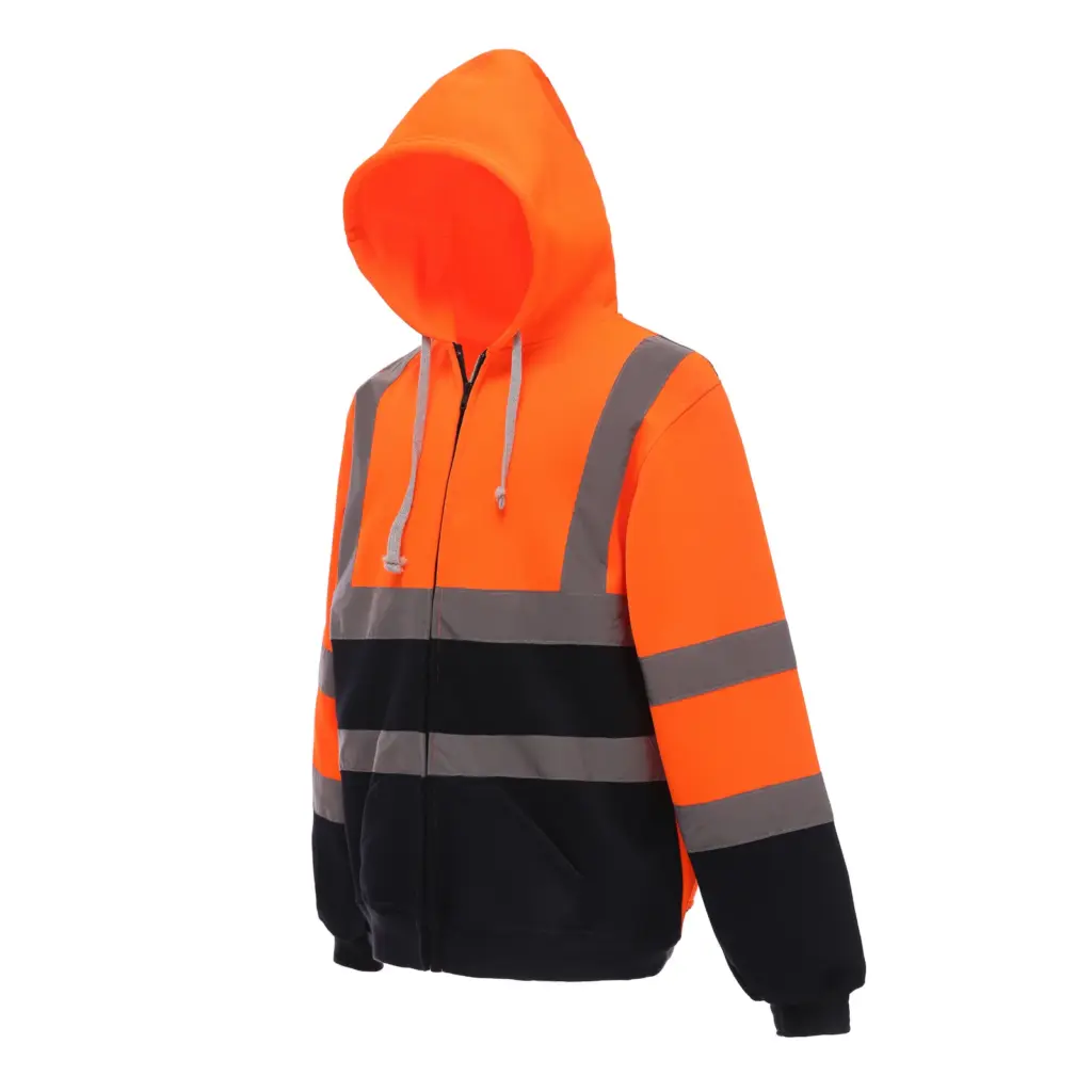 Veiligheidssweatervest met capuchon, orange / navy — productfoto 10