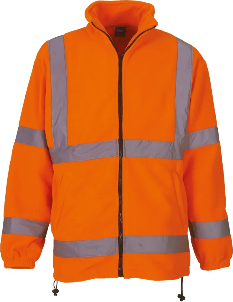 Zware fleece veiligheidsjas, hi vis orange — productfoto 2