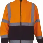 Zware fleece veiligheidsjas, hi vis orange / navy — productfoto 3
