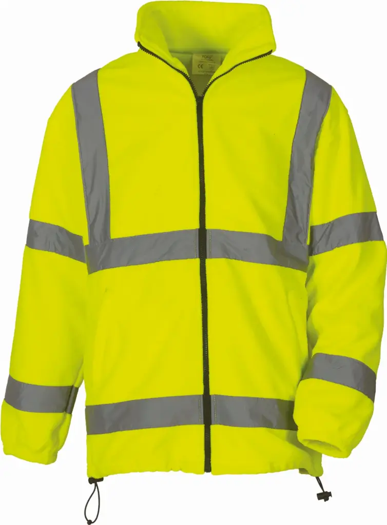 Zware fleece veiligheidsjas, hi vis yellow — productfoto 4
