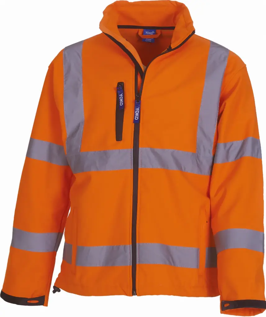Softshell veiligheidsjas, hi vis orange — productfoto 3
