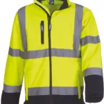 Softshell veiligheidsjas, hi vis yellow / navy — productfoto 6