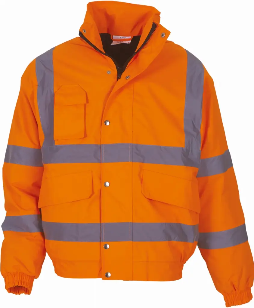 Klassieke veiligheids bomberjack, hi vis orange — productfoto 3