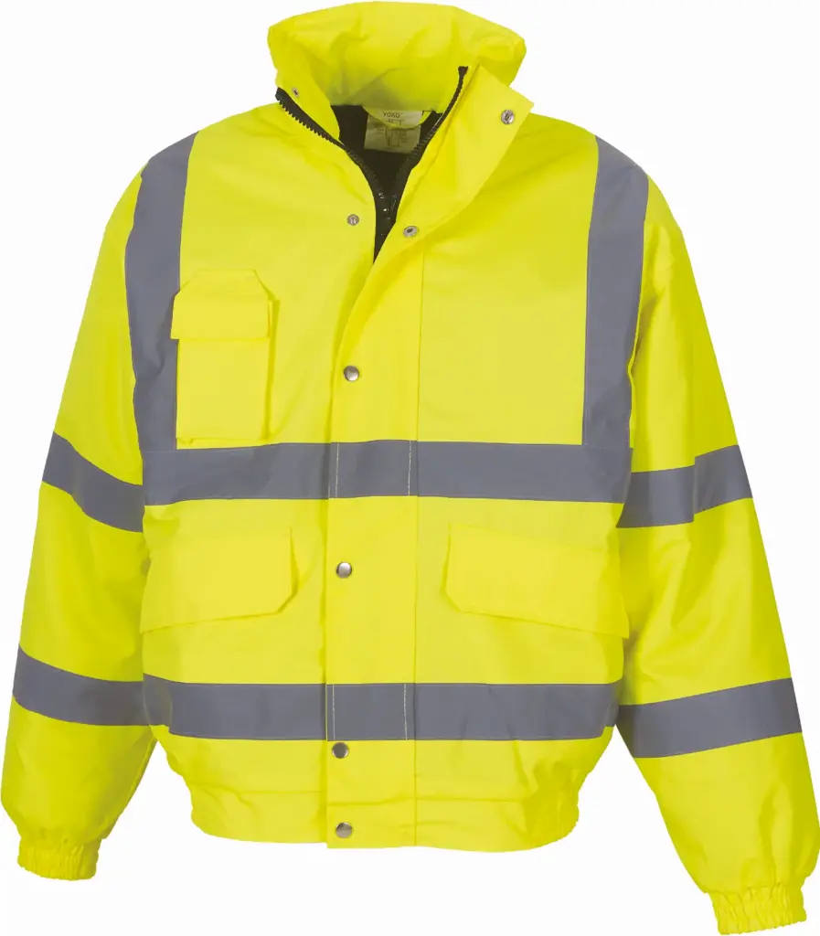 Klassieke veiligheids bomberjack, hi vis yellow — productfoto 4