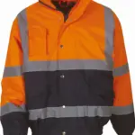2-kleurig veiligheids bomberjack, hi vis orange / navy — productfoto 2