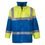 Contrasterende veiligheidsjas, hi vis yellow / royal blue — productfoto 4