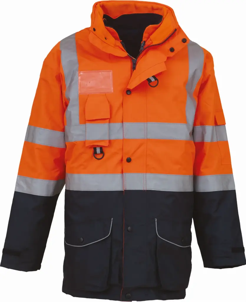 PS_YHVP711_HIVISORANGE-NAVY - Hidalgo-werbeartikel Multifunctionele 7-in-1 veiligheidsparka, hi vis orange / navy — productfoto 6