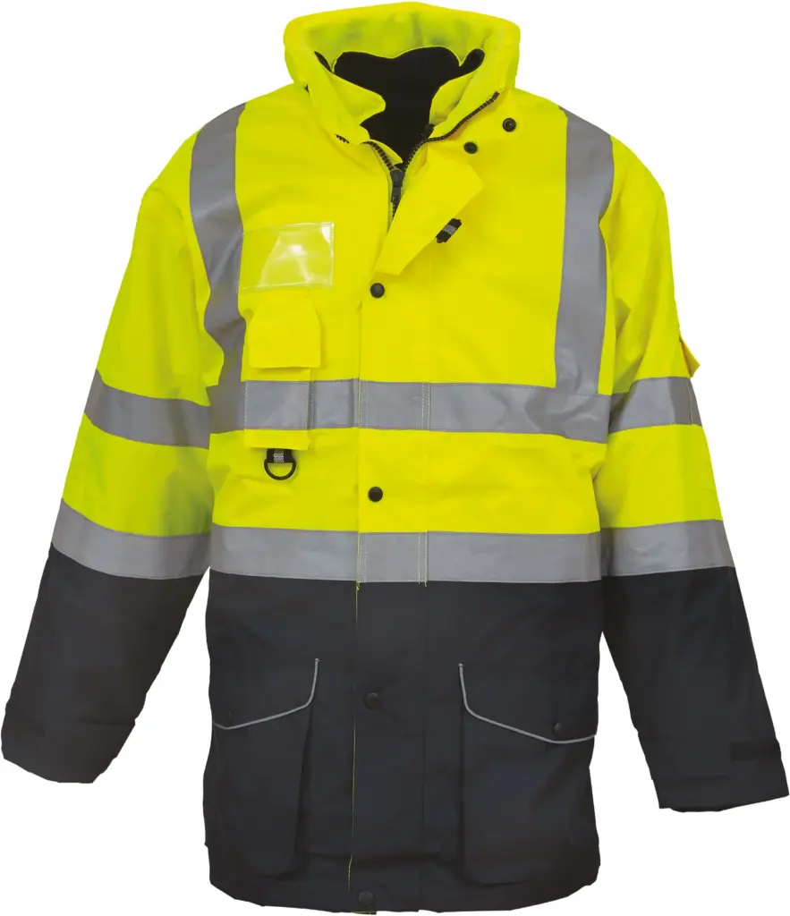 PS_YHVP711_HIVISYELLOW-NAVY - Hidalgo-werbeartikel Multifunctionele 7-in-1 veiligheidsparka, hi vis yellow / navy — productfoto 8