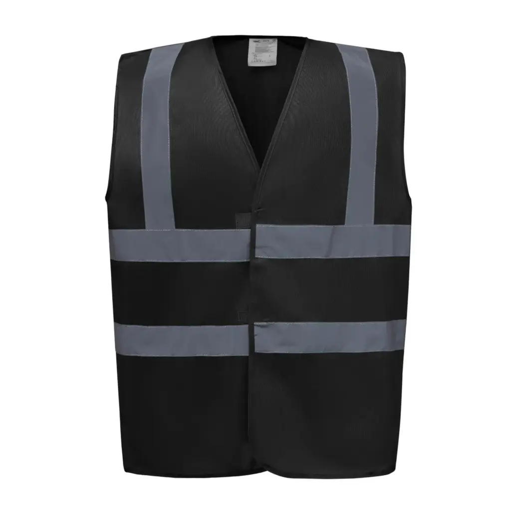 PS_YHVW100_BLACK - Hidalgo-werbeartikel Veiligheidshesje met 2 Banden & Bretels, black — productfoto 5