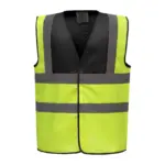 PS_YHVW100_BLACK-HIVISYELLOW - Hidalgo-werbeartikel Veiligheidshesje met 2 Banden & Bretels, black / hi vis yellow — productfoto 6