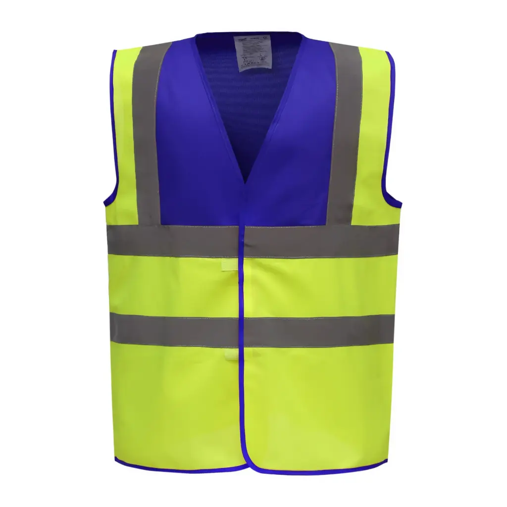 PS_YHVW100_ROYALBLUE-HIVISYELLOW - Hidalgo-werbeartikel Veiligheidshesje met 2 Banden & Bretels, royal blue / hi vis yellow — productfoto 25