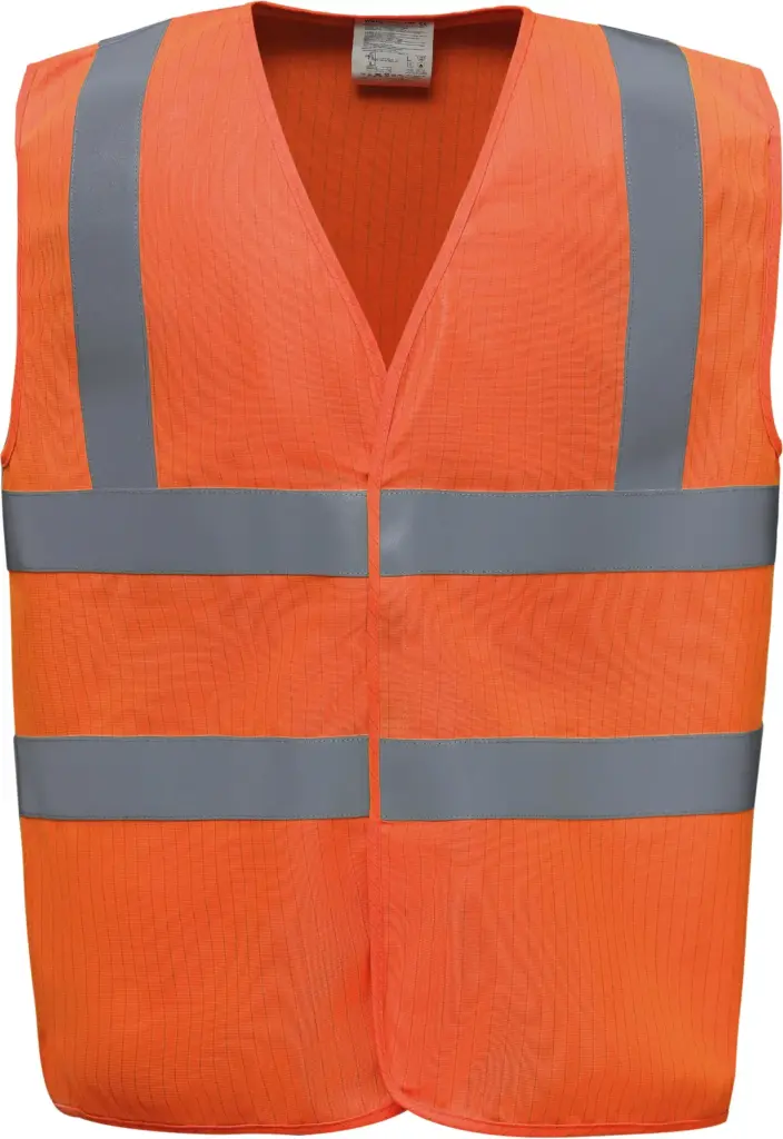 PS_YHVW100ASFR_HIVISORANGE - Hidalgo-werbeartikel Hi-Vis, Anti-Statisch en vlamvertragend hesje, hi vis orange — productfoto 5