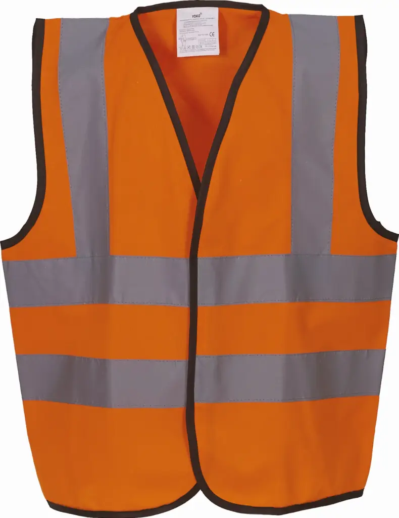 PS_YHVW100CH_HIVISORANGE - Hidalgo-werbeartikel Veiligheidshesje voor kinderen met 2 Banden & Bretels, hi vis orange — productfoto 2