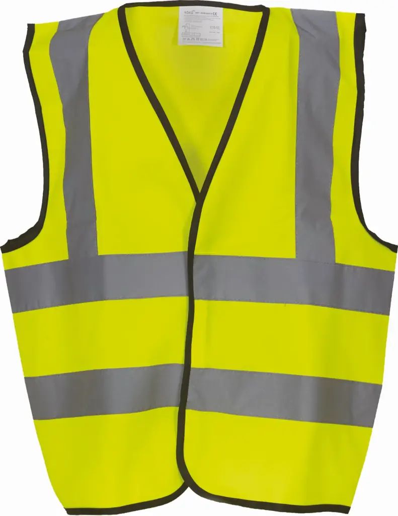 PS_YHVW100CH_HIVISYELLOW - Hidalgo-werbeartikel Veiligheidshesje voor kinderen met 2 Banden & Bretels, hi vis yellow — productfoto 3