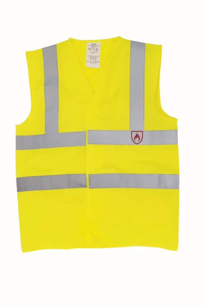 PS_YHVW100FR_HIVISYELLOW - Hidalgo-werbeartikel Hi-Vis en vlamvertragend hesje, hi vis yellow — productfoto 3