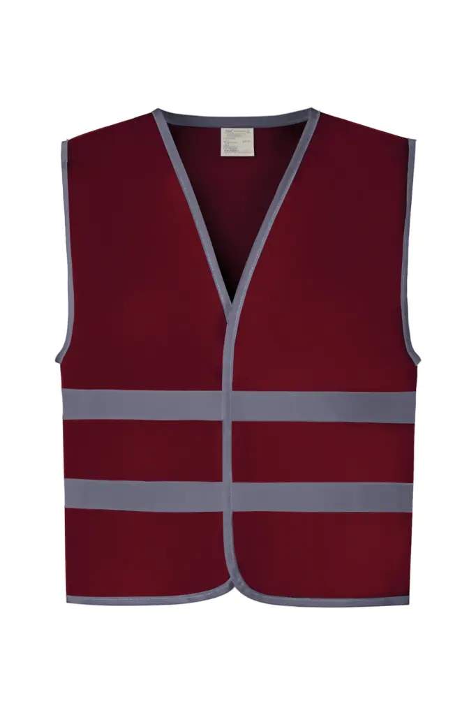 PS_YHVW102CH_MAROON - Hidalgo-werbeartikel Veiligheidshesje met reflecterende zoom en strepen, maroon — productfoto 7