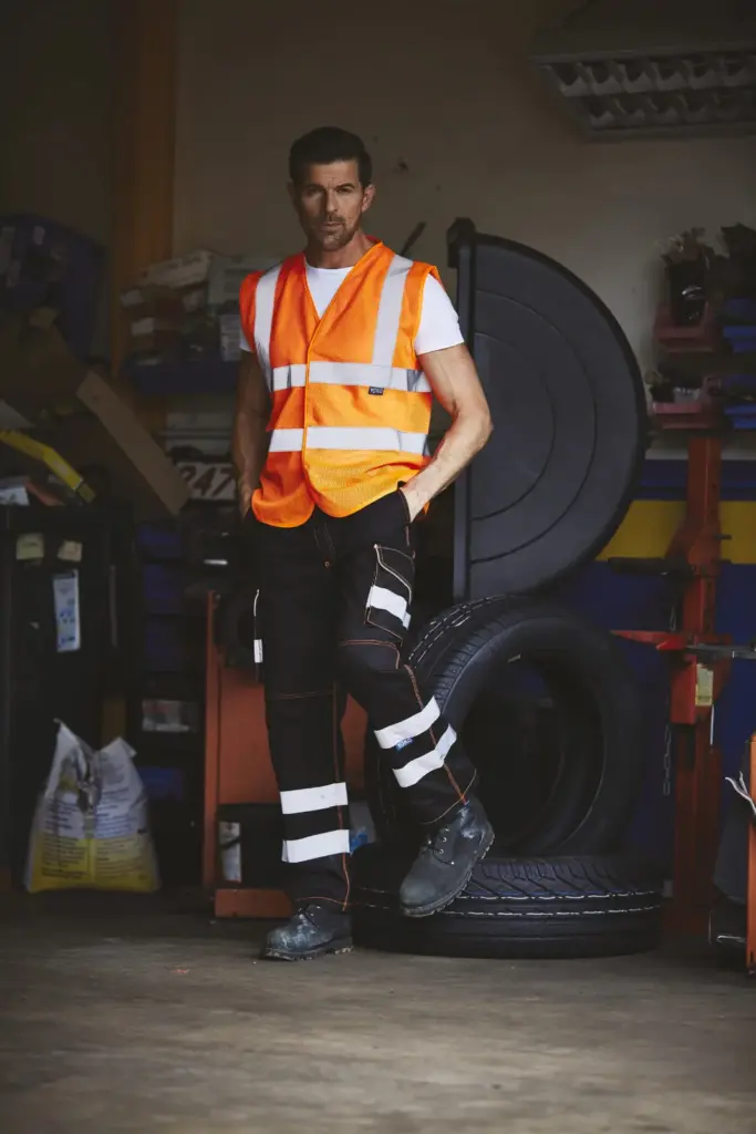 Hoge zichtbaarheid hesje van gerecycled gaas — productfoto 2