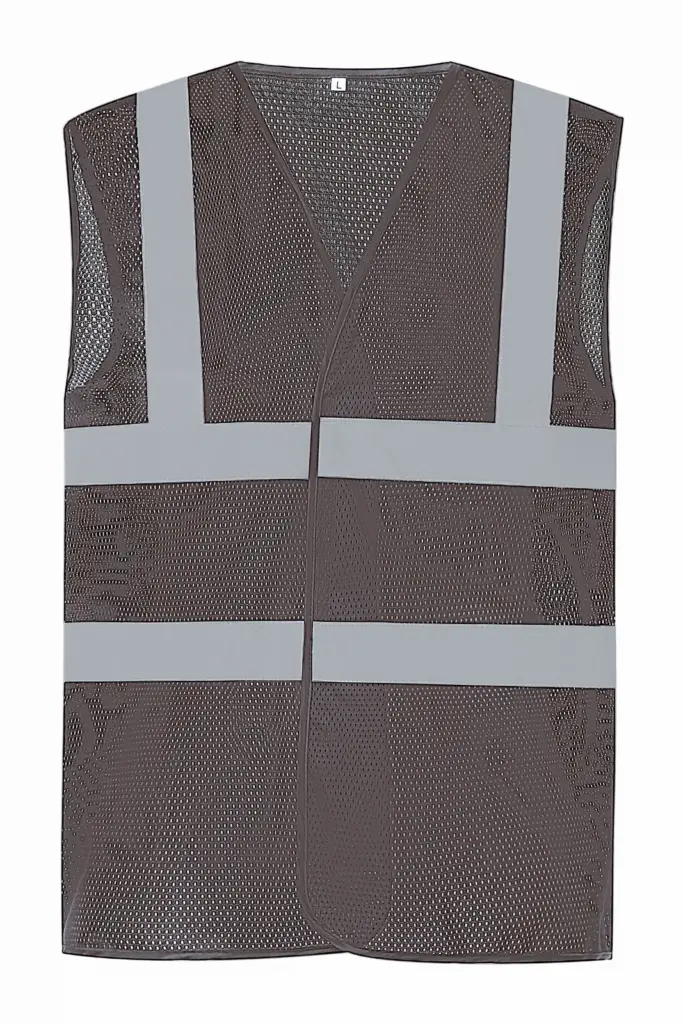 Hoge zichtbaarheid hesje van gerecycled gaas, grey — productfoto 6