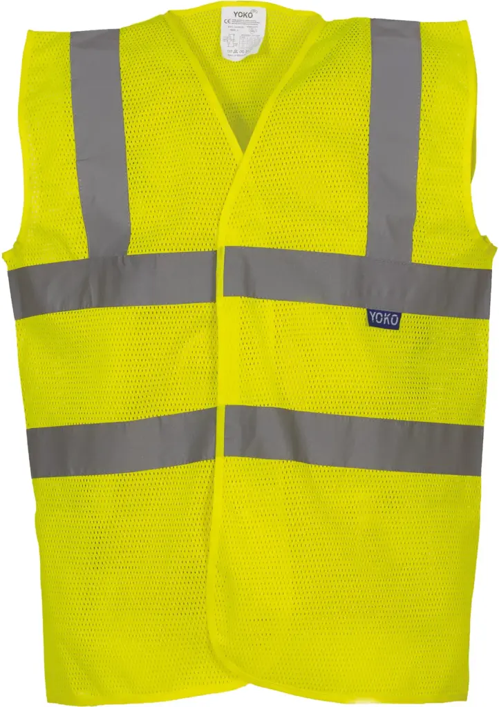 Hoge zichtbaarheid hesje van gerecycled gaas, hi vis yellow — productfoto 8
