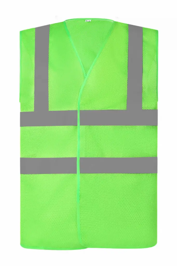 Hoge zichtbaarheid hesje van gerecycled gaas, lime — productfoto 9