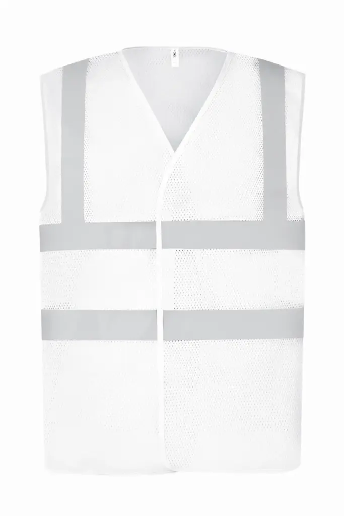 Hoge zichtbaarheid hesje van gerecycled gaas, white — productfoto 15