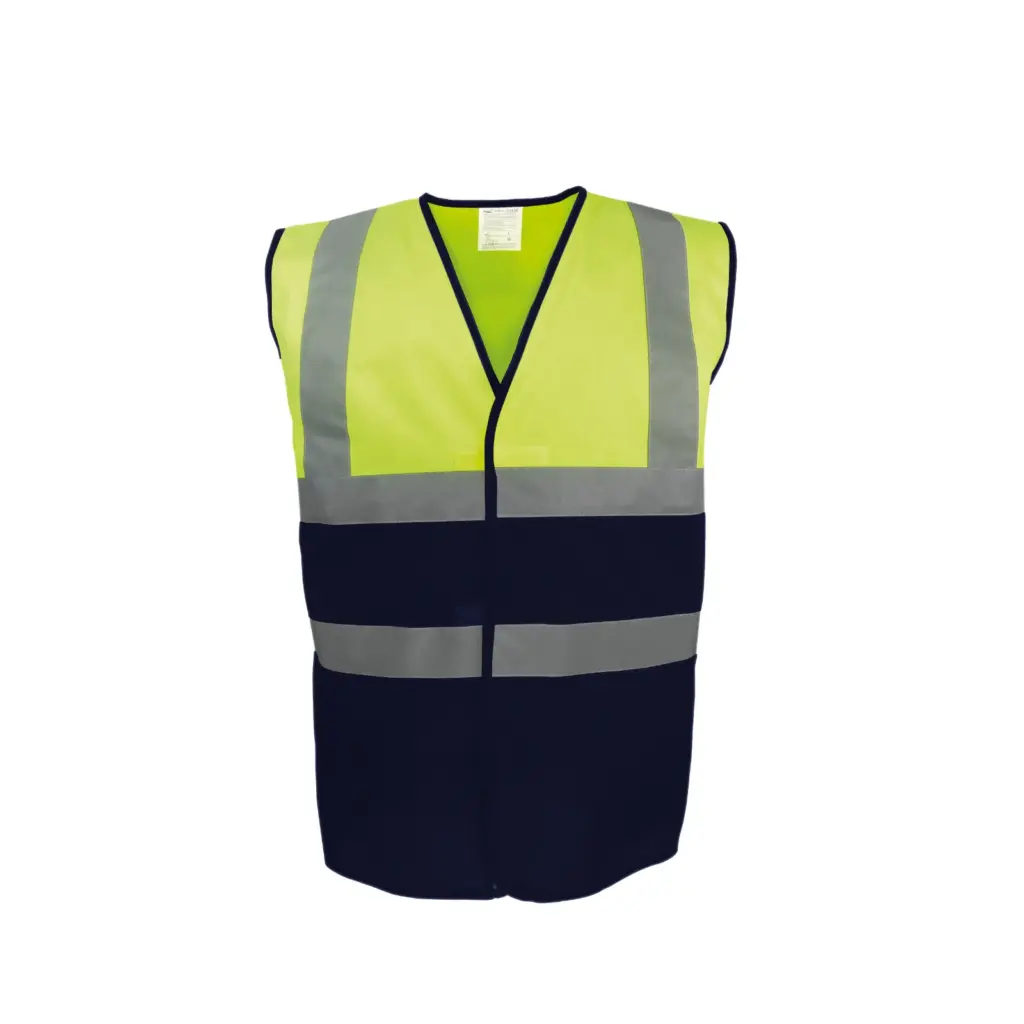 PS_YHVW122_HIVISYELLOW-NAVY - Hidalgo-werbeartikel Tweekleurig veiligheidshesje, hi vis yellow / navy — productfoto 5