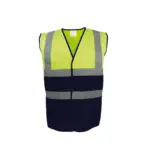 Tweekleurig veiligheidshesje, hi vis yellow / navy — productfoto 5