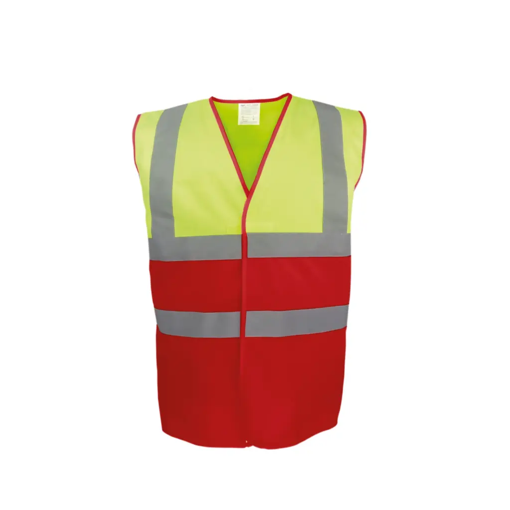 PS_YHVW122_HIVISYELLOW-RED - Hidalgo-werbeartikel Tweekleurig veiligheidshesje, hi vis yellow / red — productfoto 8