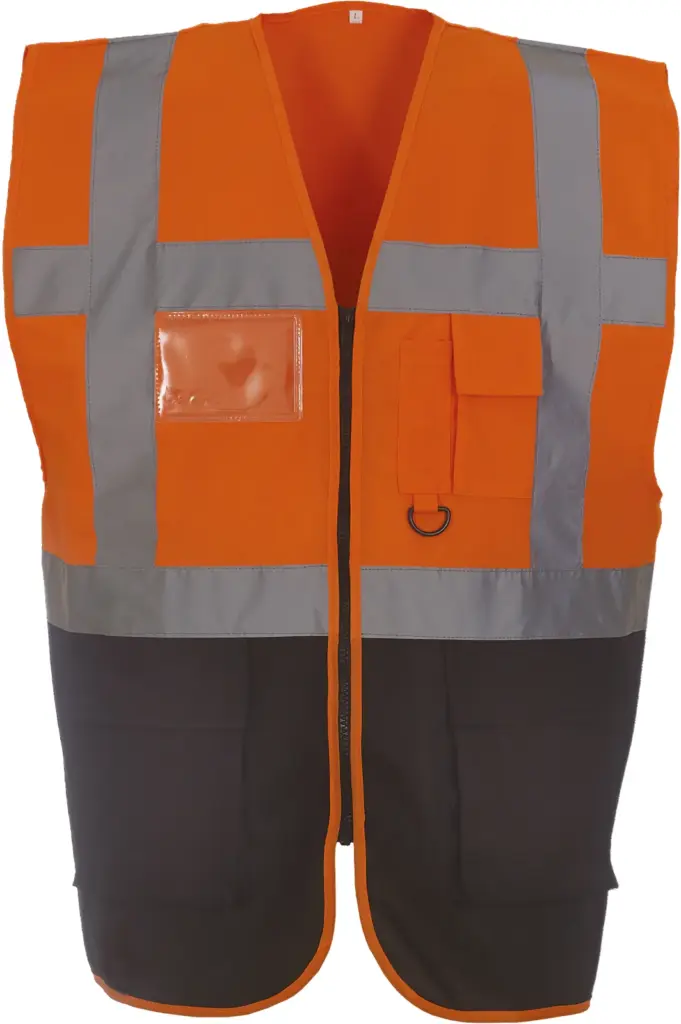 Multifunctioneel veiligheidshesje, hi vis orange / black — productfoto 7
