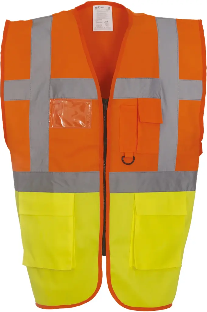 Multifunctioneel veiligheidshesje, hi vis orange / hi vis yellow — productfoto 9