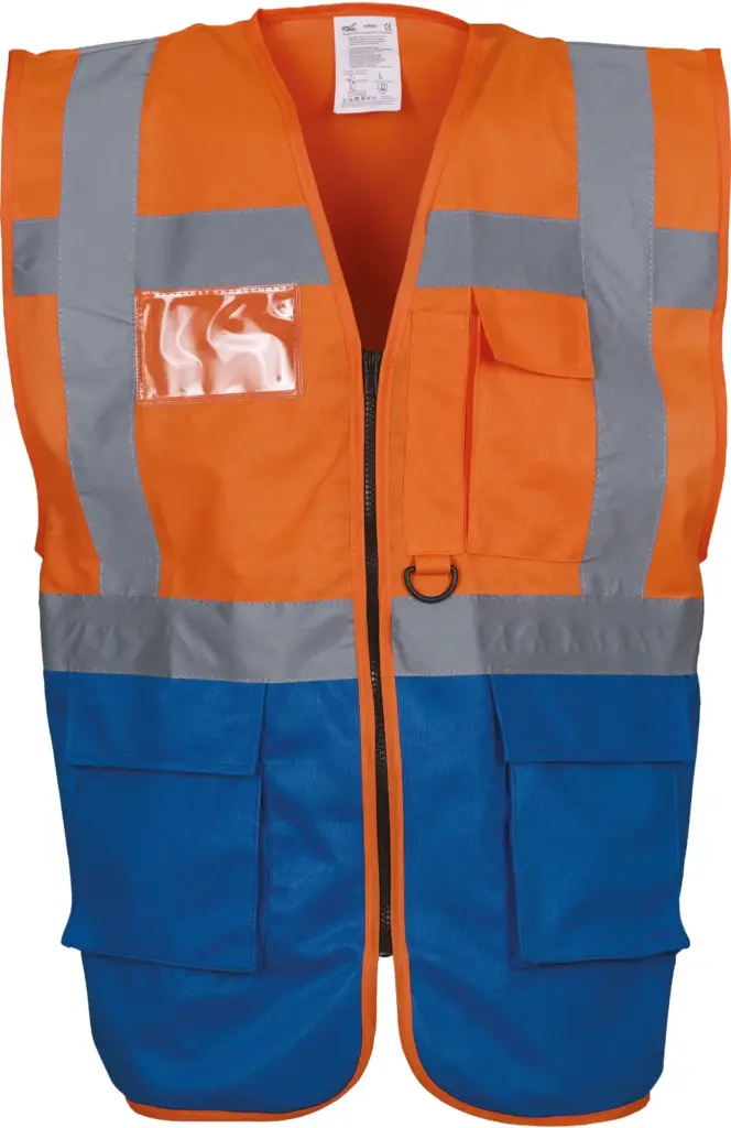Multifunctioneel veiligheidshesje, hi vis orange / royal blue — productfoto 11