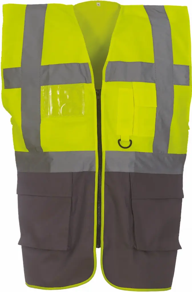 Multifunctioneel veiligheidshesje, hi vis yellow / grey — productfoto 14