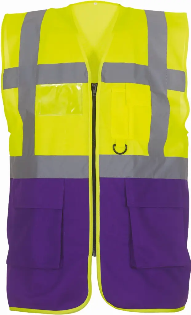 Multifunctioneel veiligheidshesje, hi vis yellow / purple — productfoto 16
