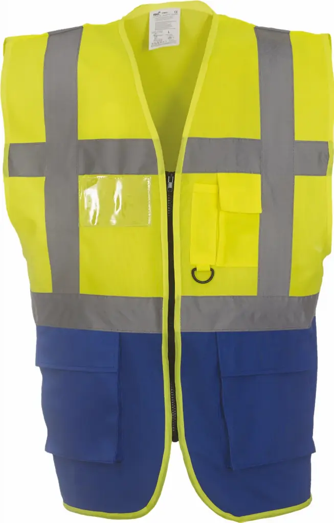 Multifunctioneel veiligheidshesje, hi vis yellow / royal blue — productfoto 17