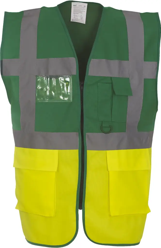 Multifunctioneel veiligheidshesje, paramedic green / hi vis yellow — productfoto 21